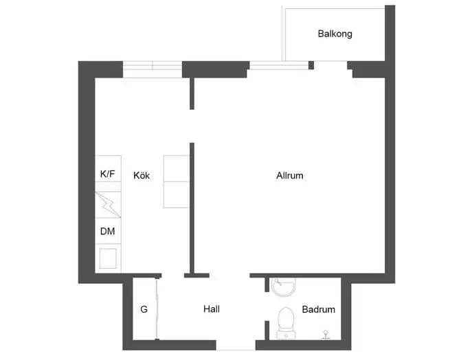 Floor plan for Schantzgatan 2A