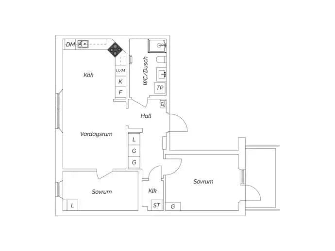 Floor plan for Karlsdalsallén 55