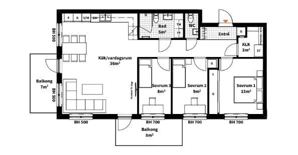 Floor plan for Lykttändargatan 5