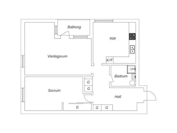 Floor plan for Nygatan 82