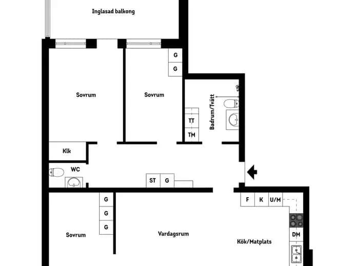 Floor plan for Karlsdalsallén 47A