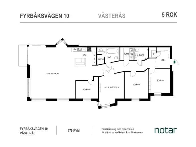Planritning för Fyrbåksvägen 10