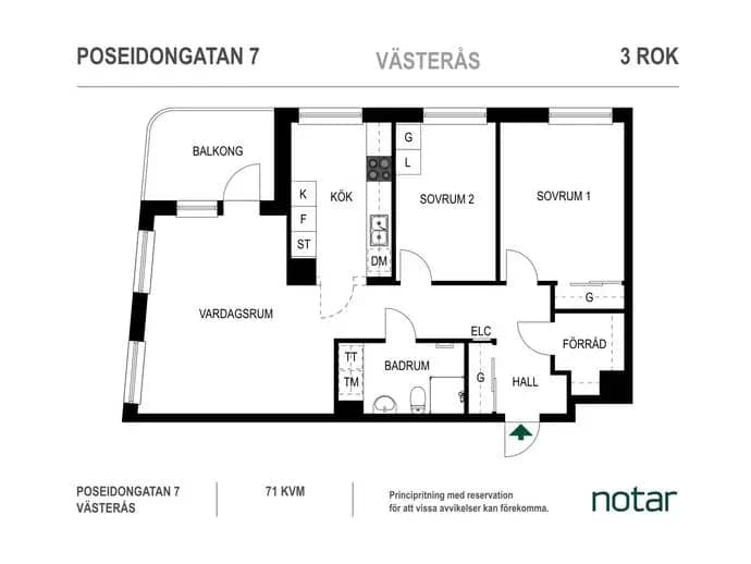 Floor plan for Poseidongatan 7
