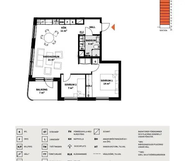 Planritning för Poseidongatan 7