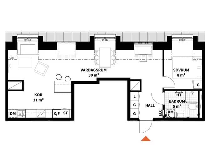 Planritning för Poseidongatan 9