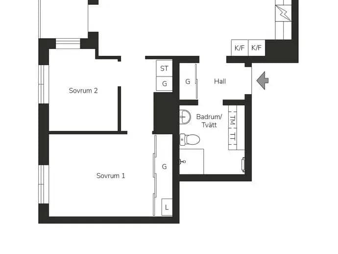 Floor plan for Ägirgatan 24, vån 11