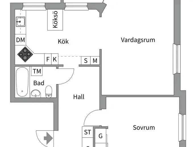 Floor plan for Blomstergatan 8