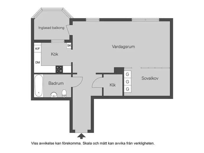 Floor plan for Släggkastargatan 14