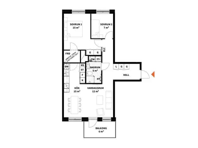 Planritning för Poseidongatan 9