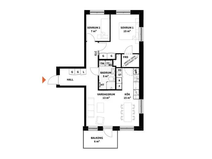 Planritning för Poseidongatan 9