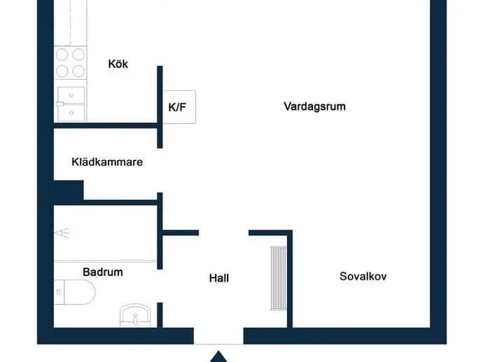 Planritning för Spantgatan 8B