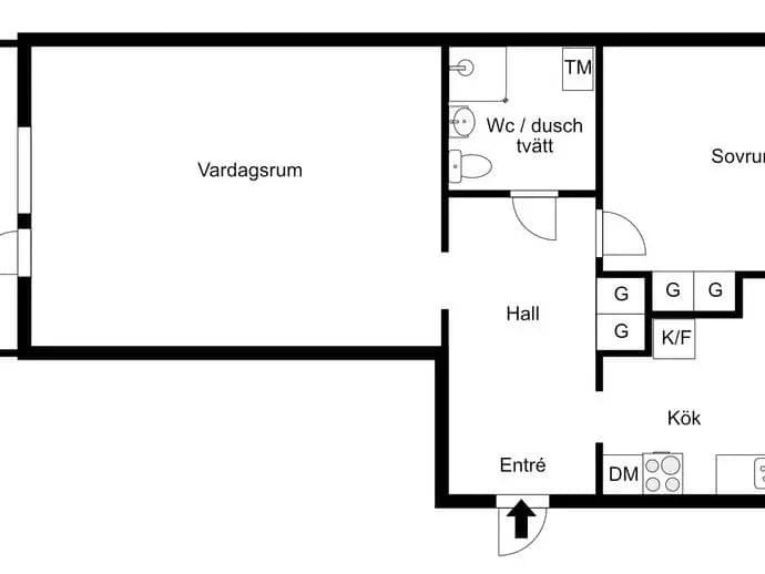 Floor plan for Viktoriagatan 12A
