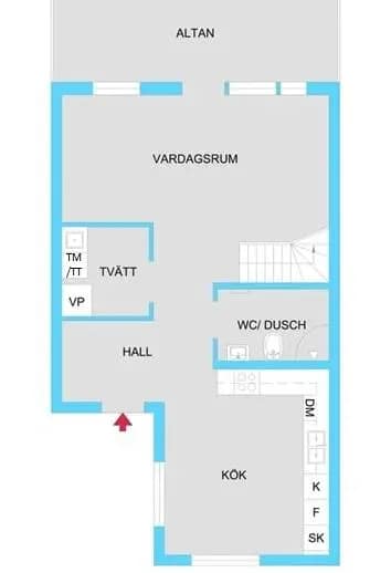 Planritning för Lillängsvägen 11A