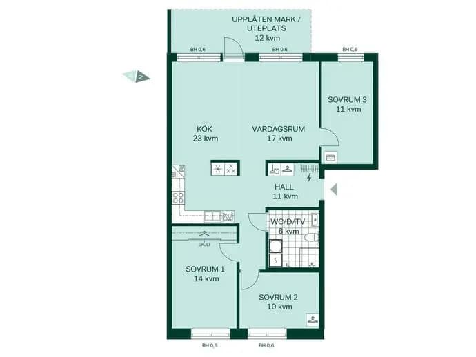 Floor plan for Örtgränd 2