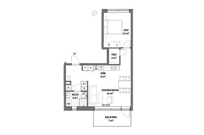 Floor plan for Tubölegatan 1