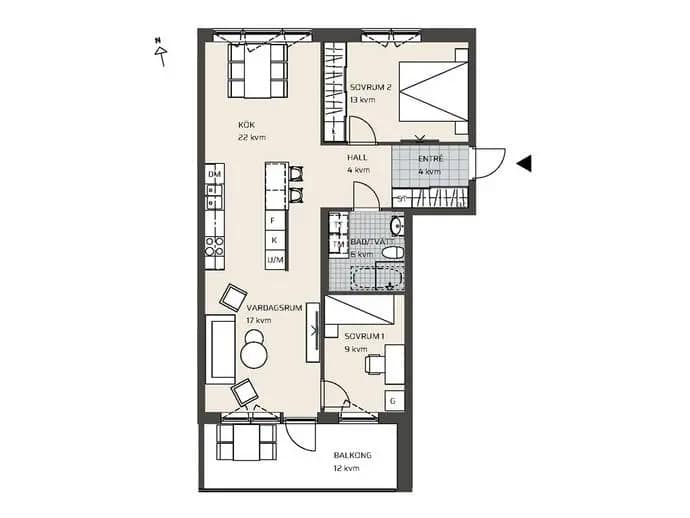 Planritning för Skärvstensgatan 46