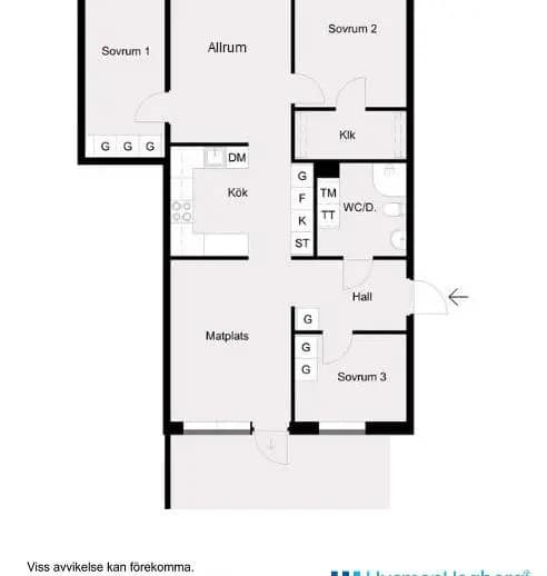 Floor plan for Kålhagsvägen 27A
