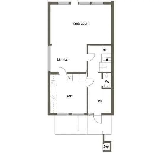 Planritning för Rosgatan 13E