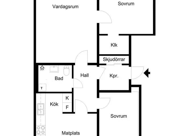 Planritning för Vallmovägen 48