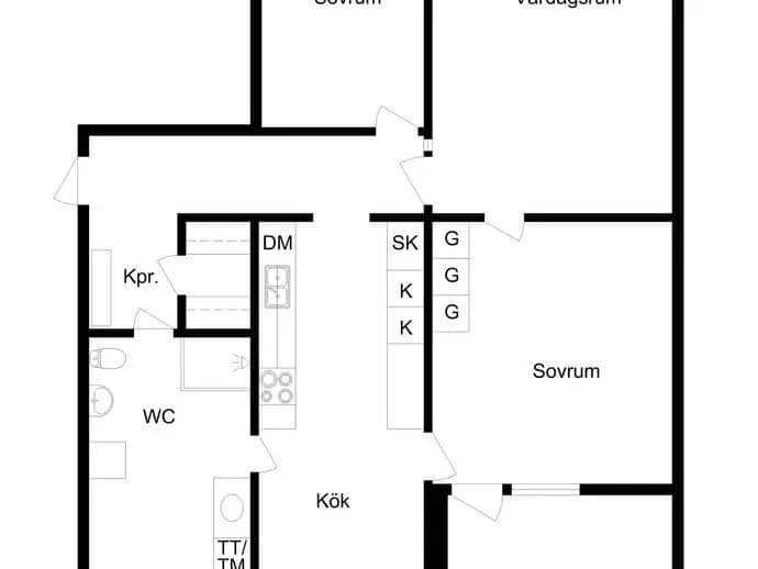Planritning för Mariehemsvägen 31F