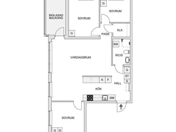 Planritning för Villagatan 19