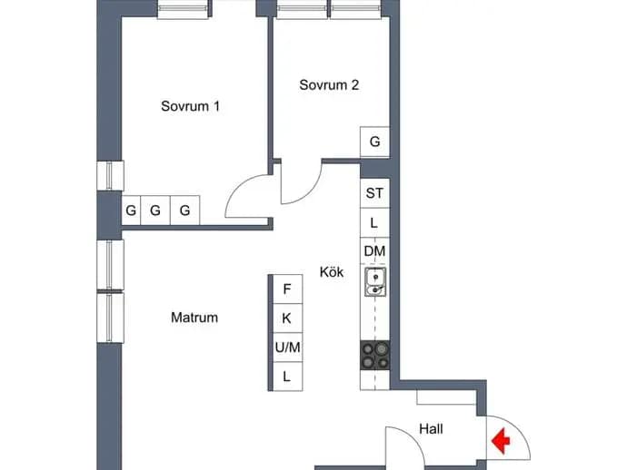 Planritning för Skärvstensgatan 18