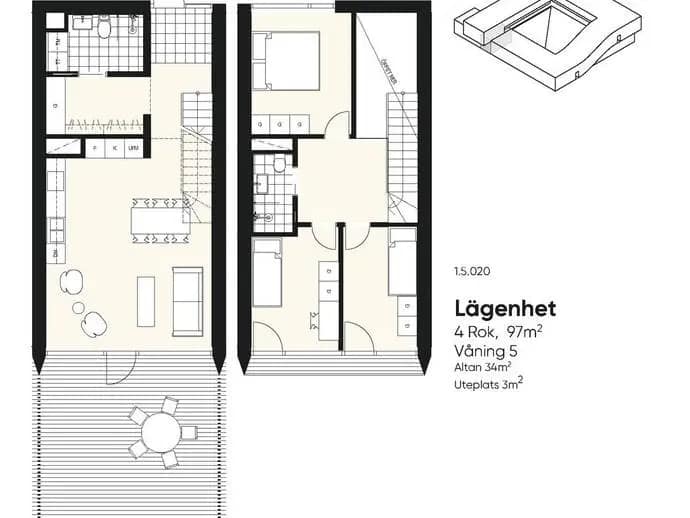 Planritning för Kungsgatan 63D