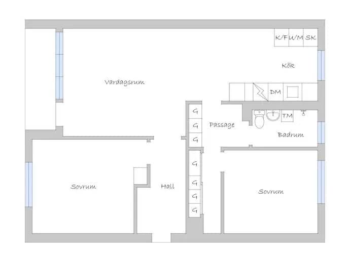 Planritning för Järnvägsallén 16D