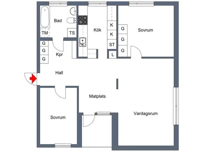 Floor plan for Kemigränd 28