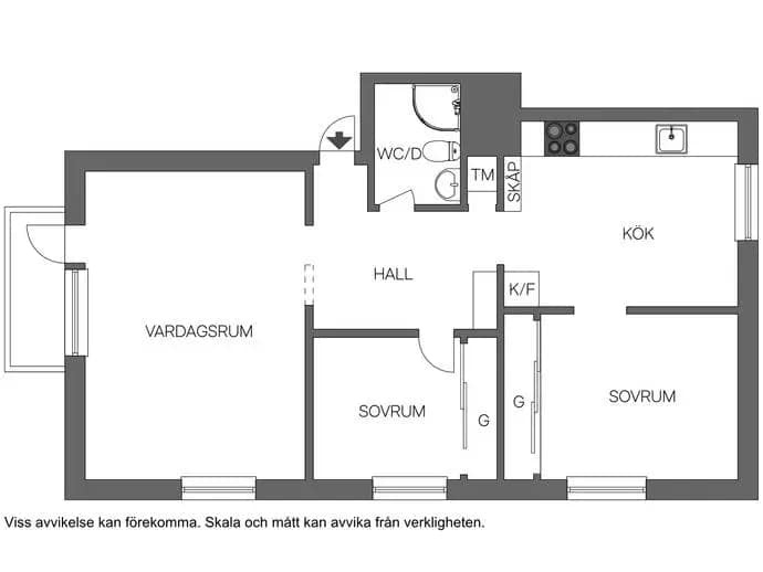 Planritning för Utmarksvägen 3A