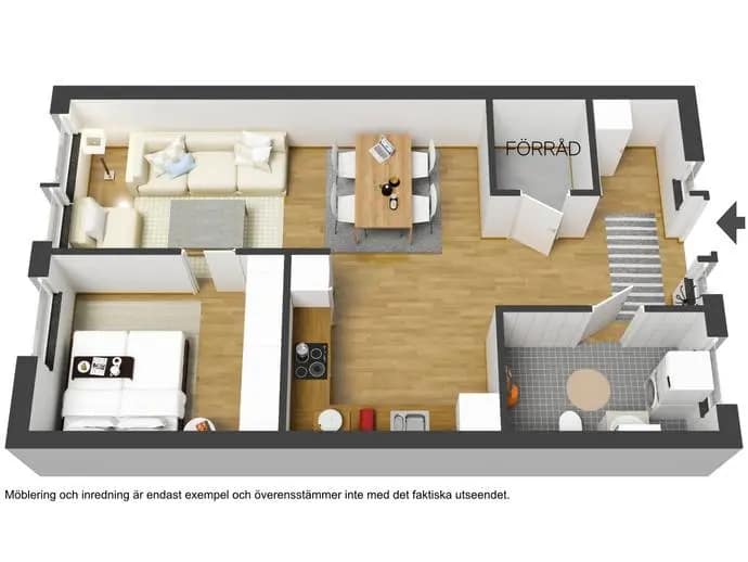 Floor plan for Järnvägsgatan 7D