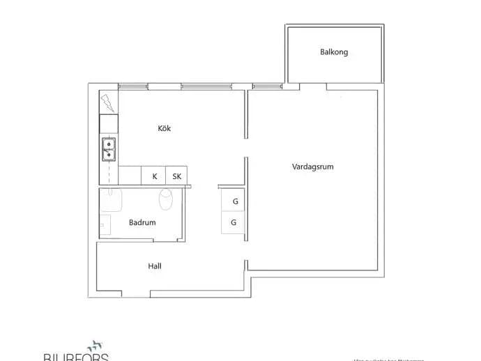 Floor plan for Södra Hamngatan 17A