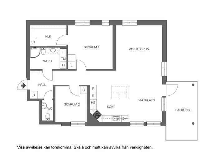 Floor plan for Donners gränd 1B