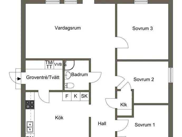 Floor plan for Grundgatan 3