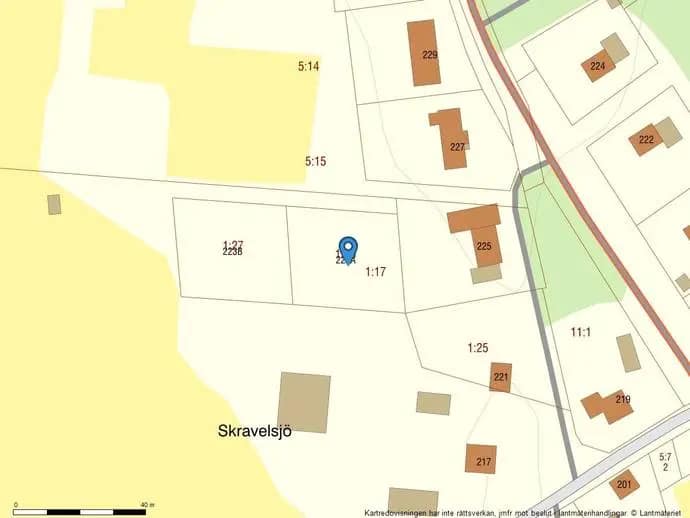 Planritning för Skravelsjö 223A