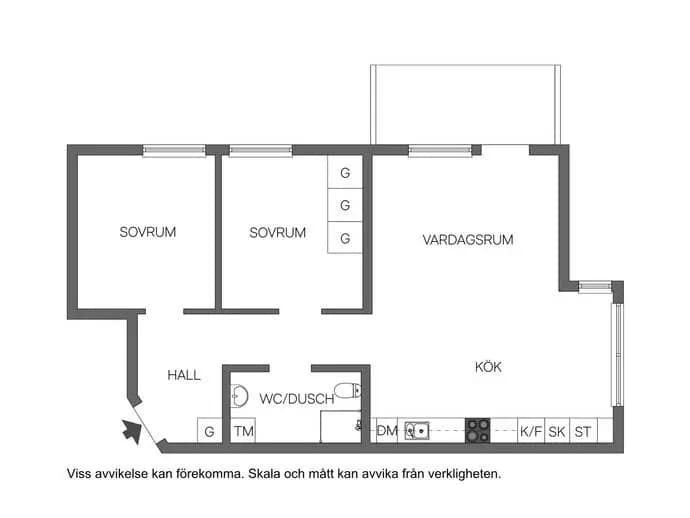 Planritning för Hissjövägen 28