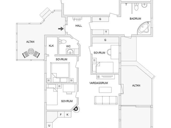 Floor plan for Trastgatan 16