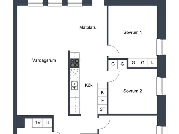 Planritning för Emil Lindells väg 28
