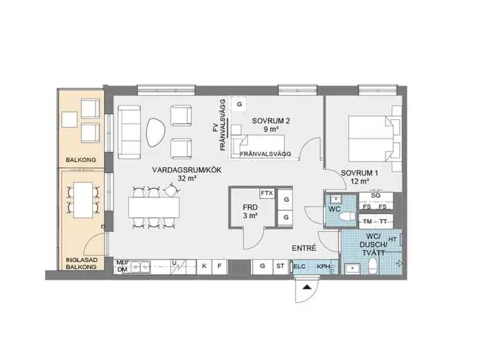Floor plan for Öster, Växjö
