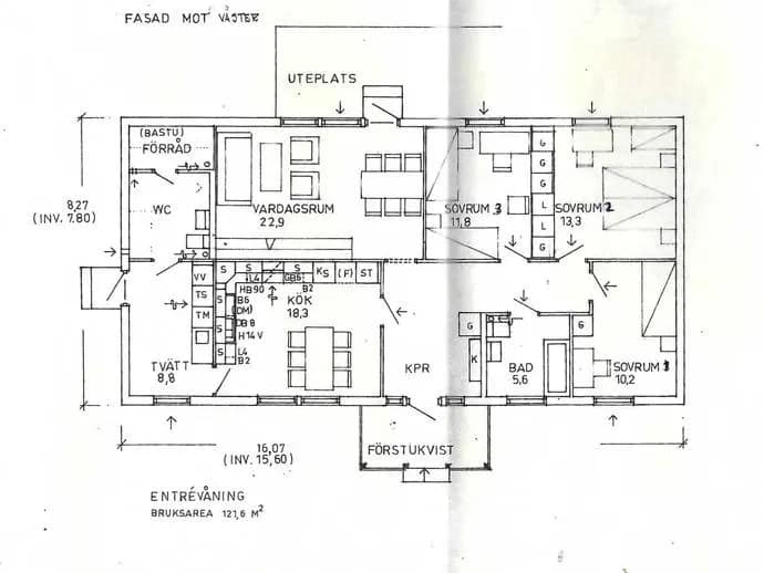 Floor plan for Hagagatan 19