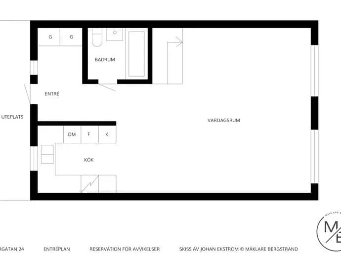 Floor plan for Norrgatan 24
