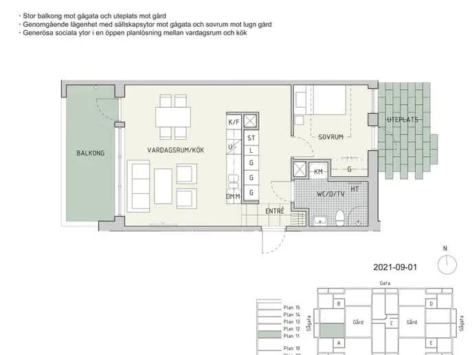 Floor plan for Raoul Wallenbergs gata 18A