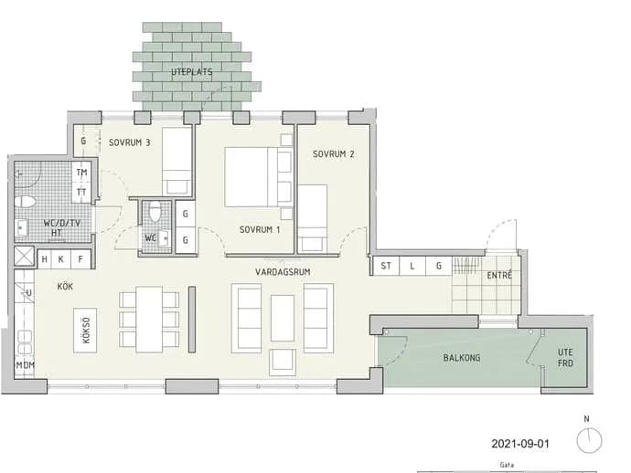 Floor plan for Raoul Wallenbergs gata 14B