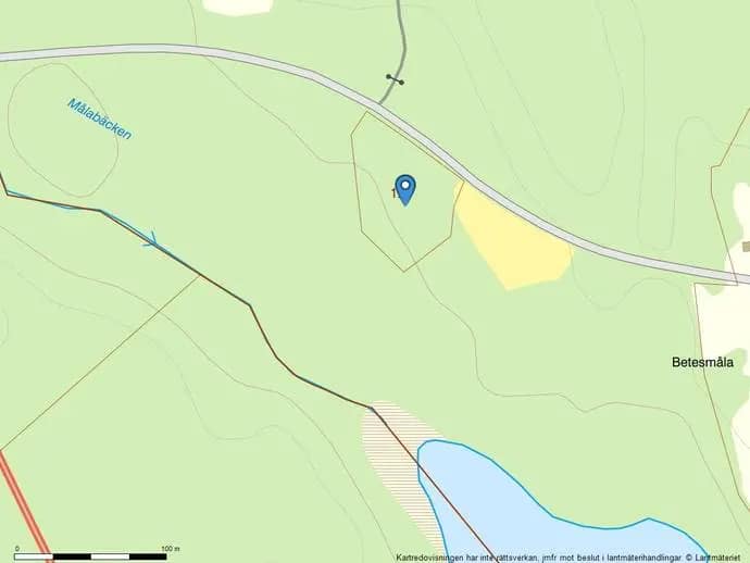 Planritning för Tillfälle att förvärva en tomt i Betet, Tingsryd.