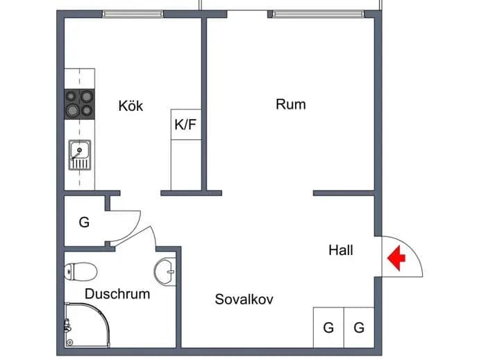Floor plan for Landsvägsgatan 4B