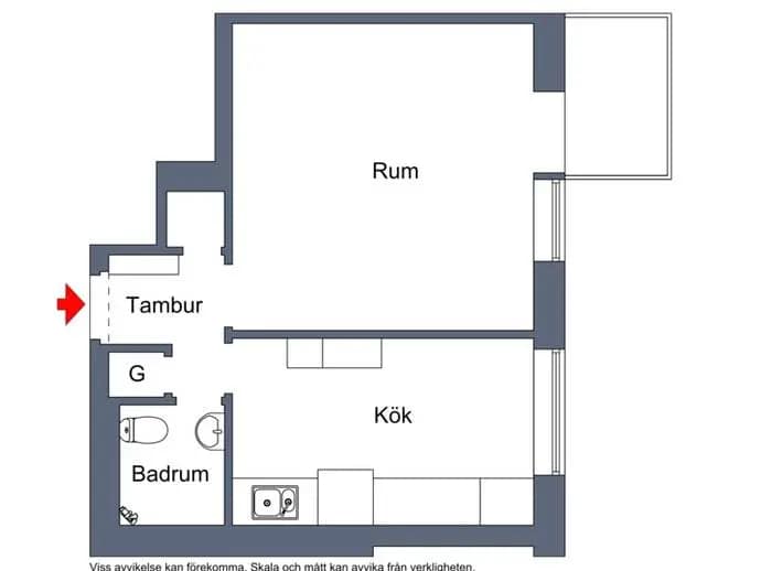 Floor plan for Östergatan 10B