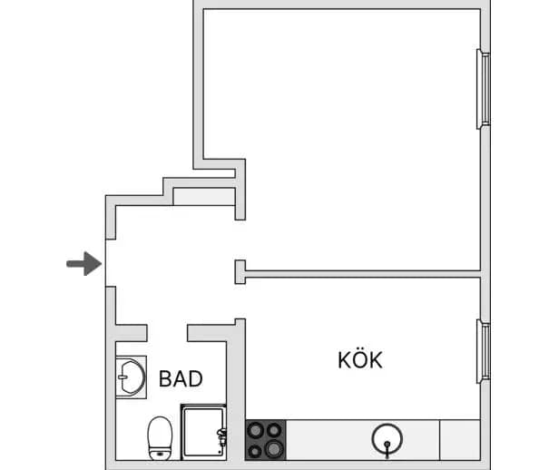 Floor plan for Landsvägsgatan 1B
