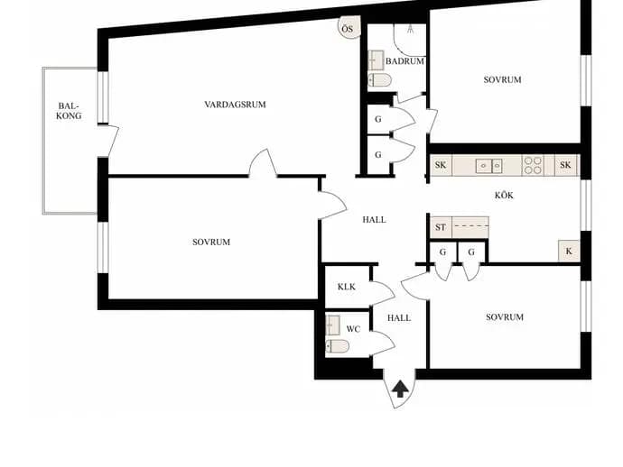Floor plan for Landsvägsgatan 3