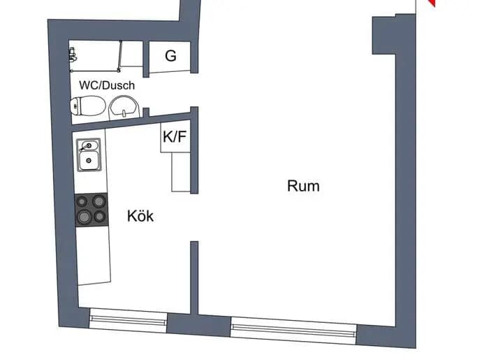 Planritning för Landsvägsgatan 2