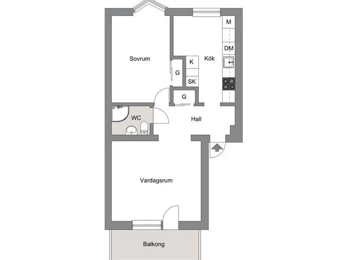Floor plan for Erik Dahlbergsvägen 77A